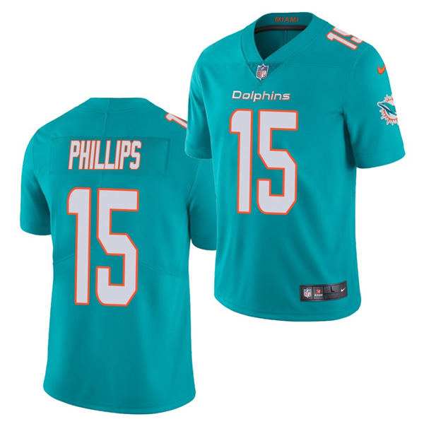 Miami Dolphins #15 Jaelan Phillips Aqua 2021 Vapor Untouchable Limited Stitched Jersey 
