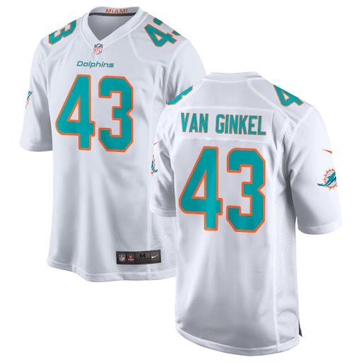 Miami Dolphins #43 Andrew Van Ginkel White Stitched Football Jersey