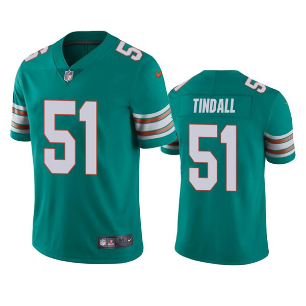 Miami Dolphins #51 Channing Tindall Aqua Color Rush Limited Stitched Football Jersey