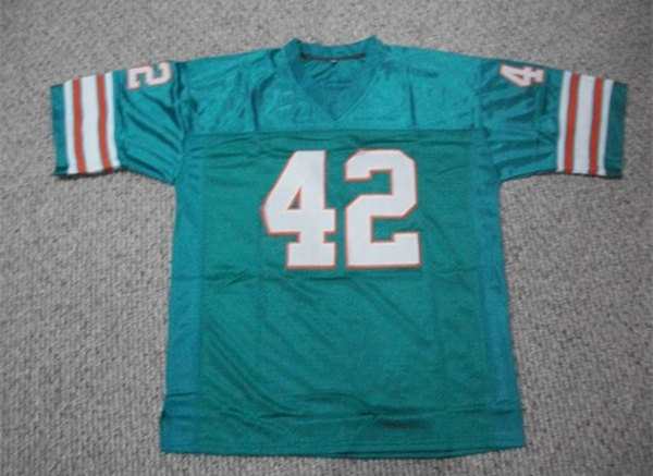 Miami Dolphins #42 Paul Warfield Teal Stitched Football Jersey