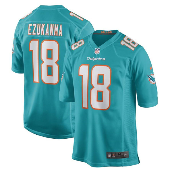 Miami Dolphins #18 Erik Ezukanma Aqua Stitched Game Jersey