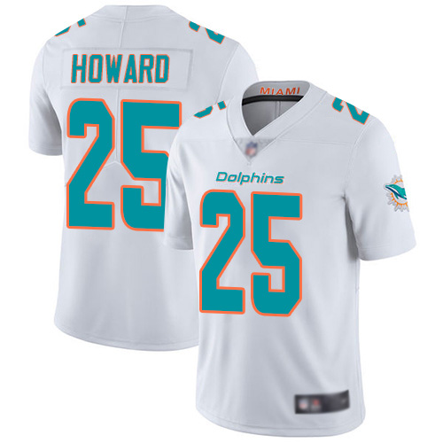 Miami Dolphins #25 Xavien Howard White Vapor Untouchable Limited Stitched Jersey