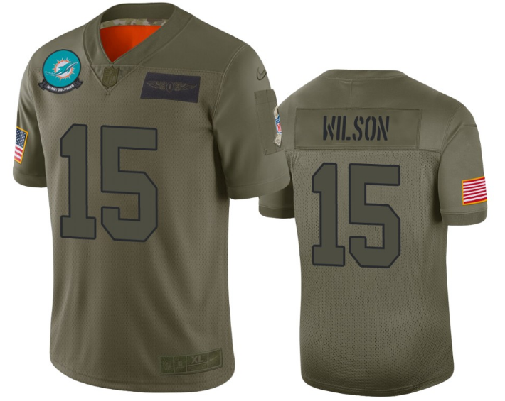 Miami Dolphins #15 Albert Wilson 2019 Camo Salute To Service Limited Stitched Jersey