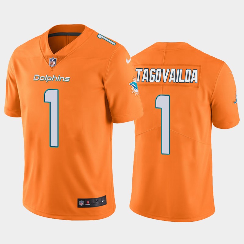 Miami Dolphins #1 Tua Tagovailoa 2020 Orange Color Rush Limited Stitched Jersey