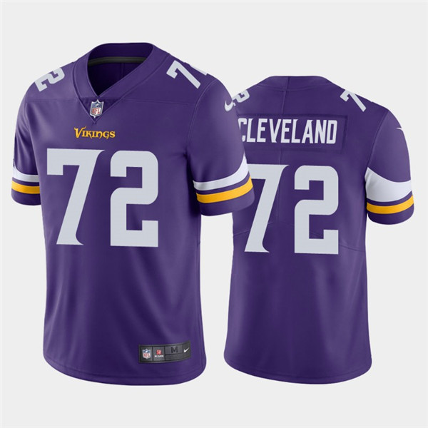 Minnesota Vikings #72 Ezra Cleveland 2020 Purple Vapor Untouchable Limited Stitched Jersey