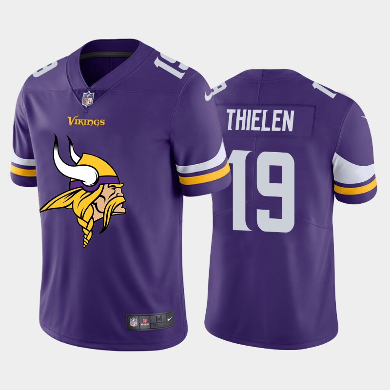 Minnesota Vikings #19 Adam Thielen Purple 2020 Team Big Logo Limited Stitched Jersey