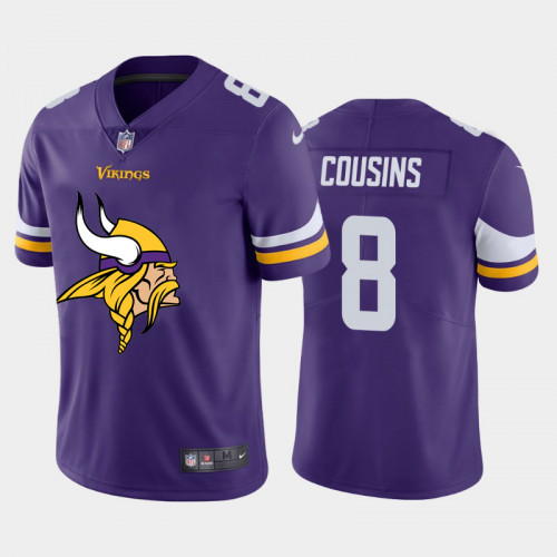Minnesota Vikings #8 Kirk Cousins Purple 2020 Team Big Logo Limited Stitched Jersey