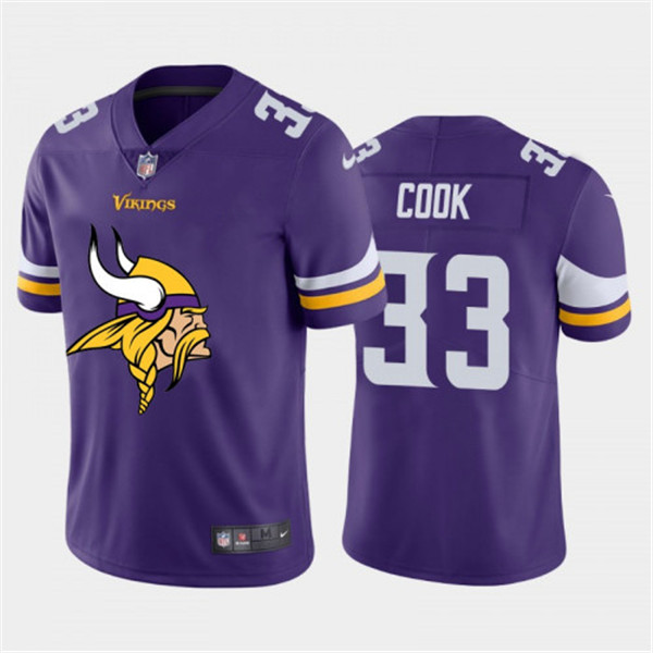 Minnesota Vikings #33 Dalvin Cook Purple 2020 Team Big Logo Limited Stitched Jersey