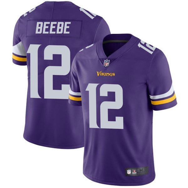 Minnesota Vikings #12 Chad Beebe Purple Vapor Untouchable Limited Stitched Jersey