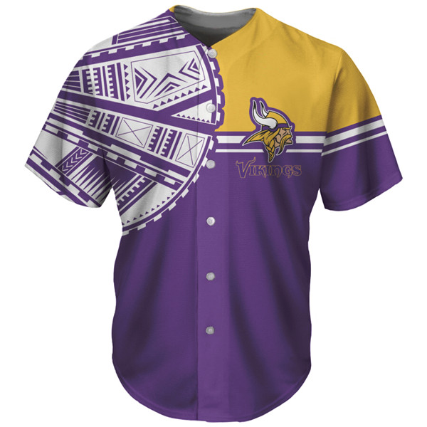 Minnesota Vikings Purple Baseball Jersey