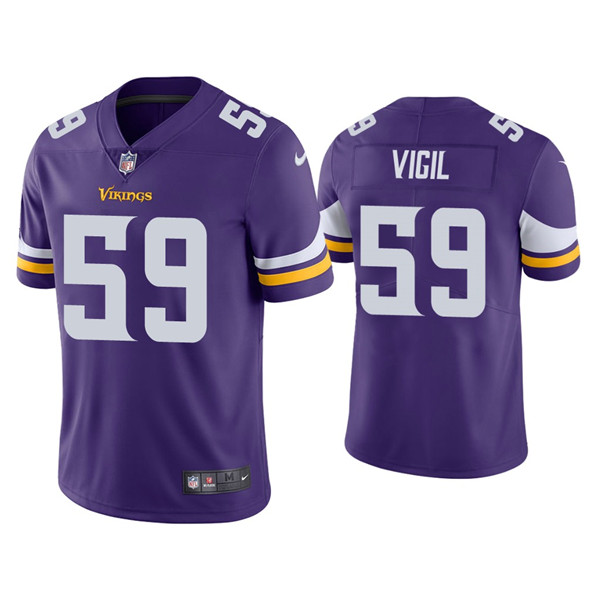 Minnesota Vikings #59 Nick Vigil Purple Vapor Untouchable Limited Stitched Jersey