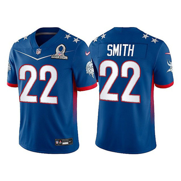 Minnesota Vikings #22 Harrison Smith 2022 Royal Pro Bowl Stitched Jersey