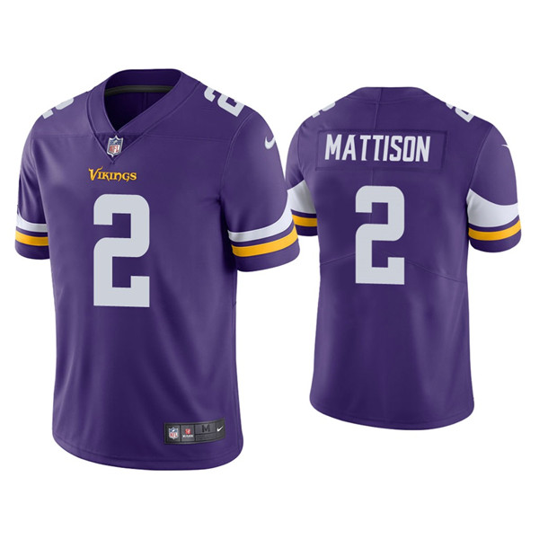 Minnesota Vikings #2 Alexander Mattison Purple Vapor Untouchable Limited Stitched Jersey