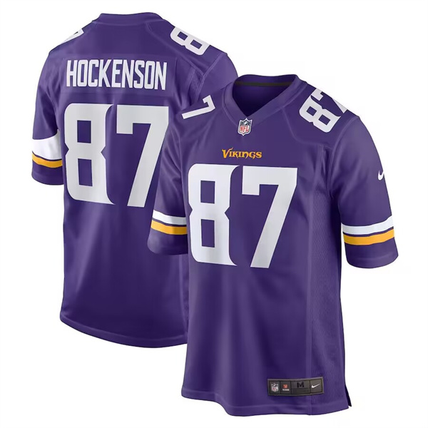 Minnesota Vikings #87 T.J. Hockenson Purple Stitched Game Jersey