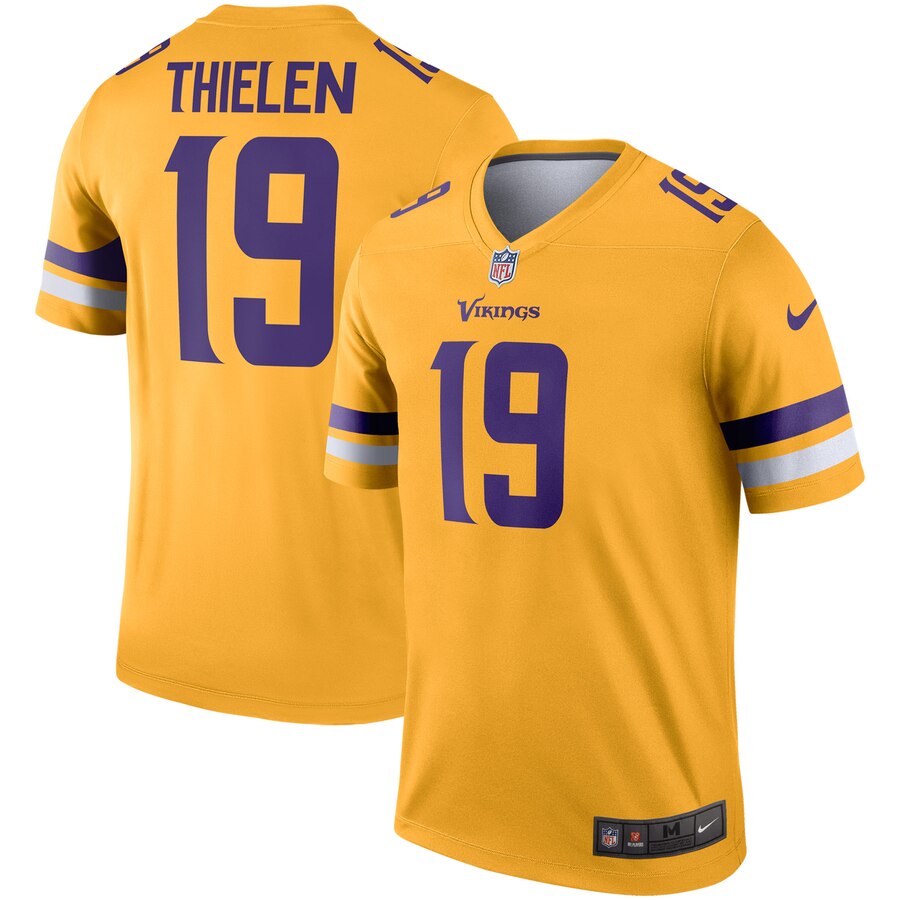 Minnesota Vikings #19 Adam Thielen Gold Inverted Legend Jersey