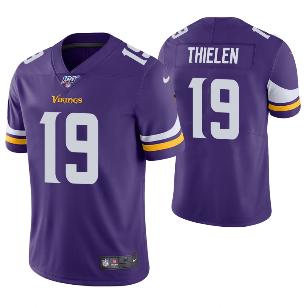Minnesota Vikings #19 Adam Thielen Purple 2019 100th Season Vapor Untouchable Limited Stitched Jersey