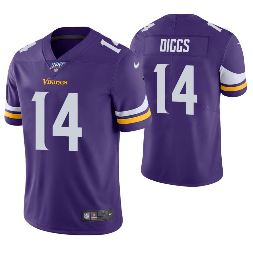 Minnesota Vikings #14 Stefon Diggs Purple 2019 100th Season Vapor Untouchable Limited Stitched Jersey