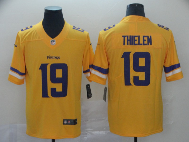 Minnesota Vikings #19 Adam Thielen Gold Inverted Legend Stitched Jersey