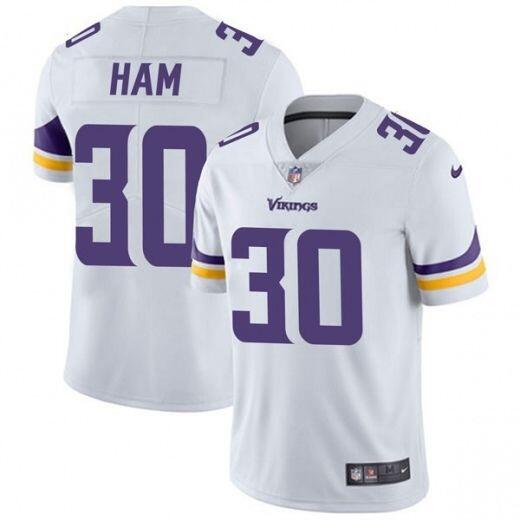 Minnesota Vikings #30 C.J. Ham White Vapor Untouchable Limited Stitched Jersey.