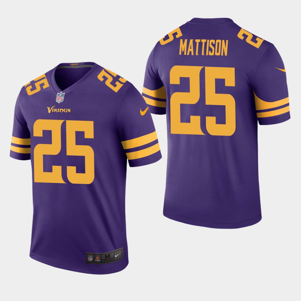 Minnesota Vikings #25 Alexander Mattison Purple Color Rush Limited Stitched Jersey