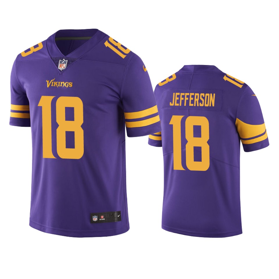 Minnesota Vikings #18 Justin Jefferson Purple Color Rush Limited Stitched Jersey