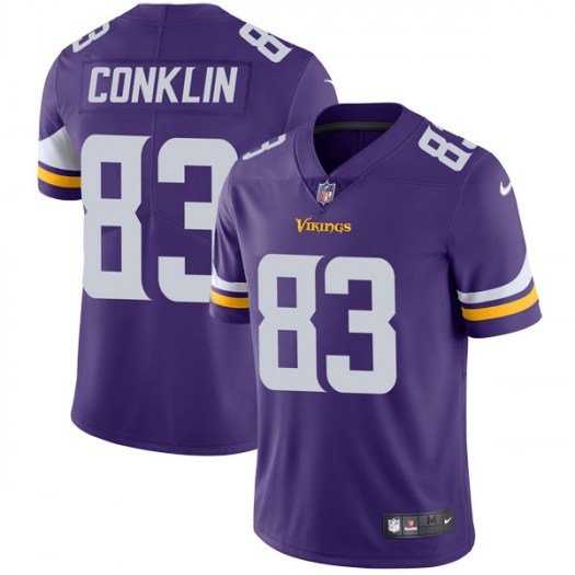 Minnesota Vikings #Tyler Conklin Purple Vapor Untouchable Limited Stitched Jersey