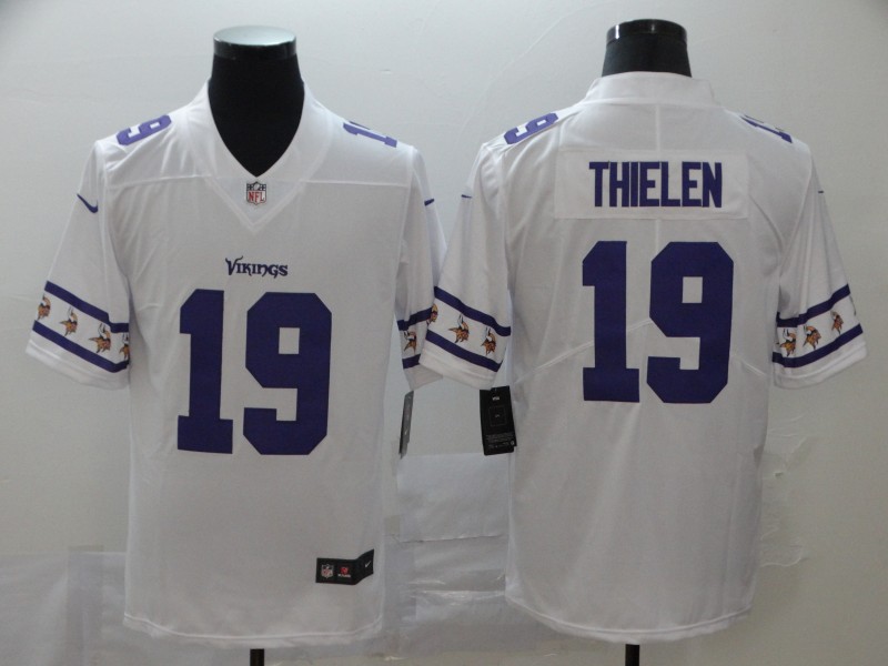 Minnesota Vikings #19 Adam Thielen White 2019 Team Logo Limited Stitched Jersey