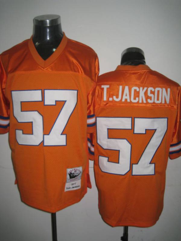 Mitchel Ness Broncos #57 Tom Jackson Orange Stitched Throwback Jersey