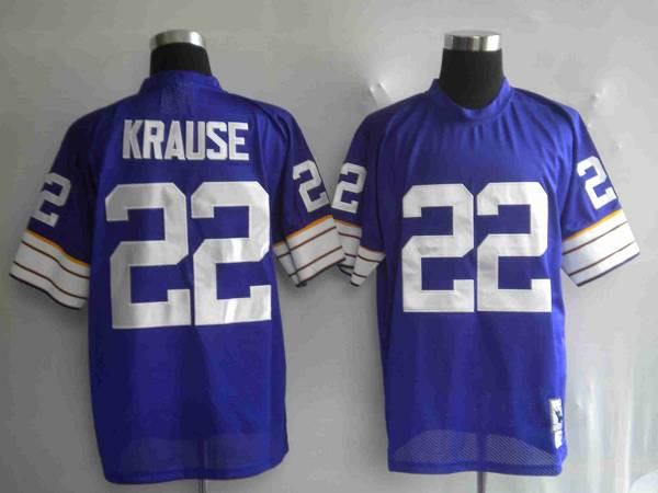 Mitchell Ness Vikings #22 Paul Krause Purple Stitched Throwback Jersey