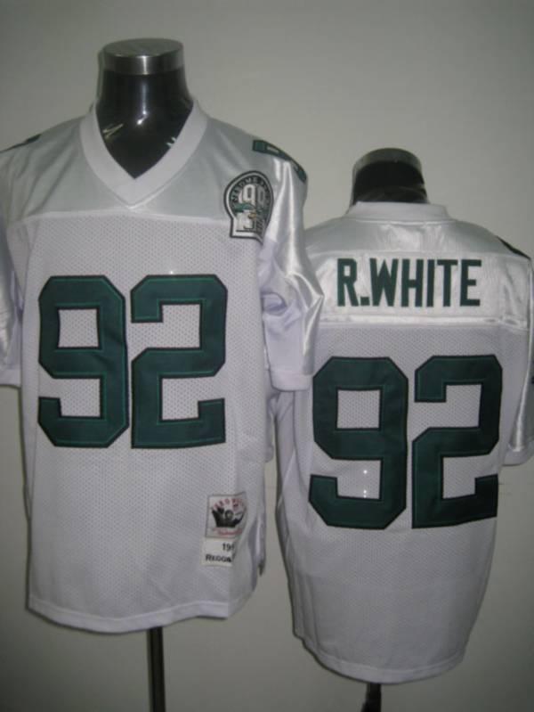 Mitchell Ness Eagles #92 Reggie White White Stitched Throwback Jersey
