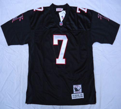 Mitchell And Ness Falcons #7 Michael Vick Black Throwback Stitched Jersey