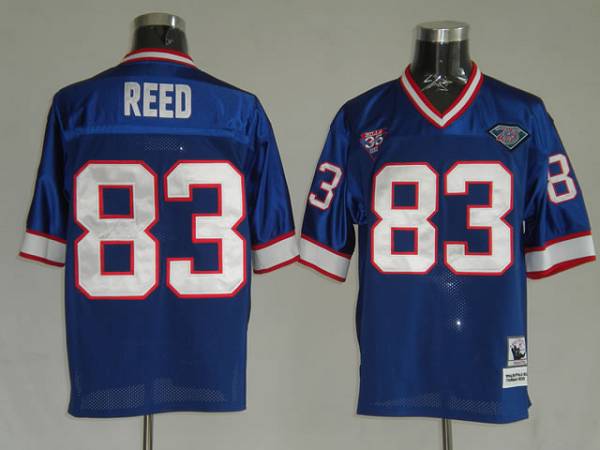 Mitchell Ness Bills #83 Andre Reed Blue 35th Anniversary Patch Stitched Throwback Jersey