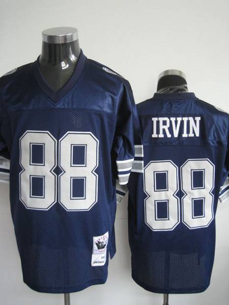 Mitchell Ness Cowboys #88 Michael Irvin Blue Throwback Stitched Jersey