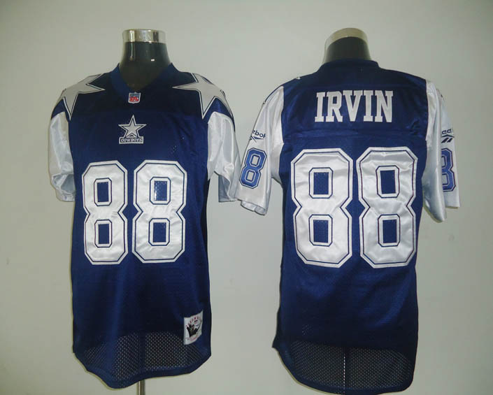 Mitchell Ness Cowboys #88 Michael Irvin Blue White Stitched Throwback Jersey