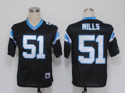 Mitchell And Ness Panthers #51 Sam Mills Black Stitched Jersey