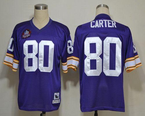 Mitchell And Ness Vikings #80 Cris Carter Purple Stitched Throwback Jersey