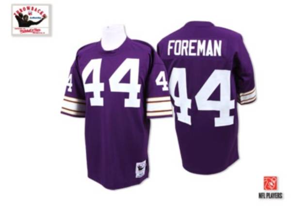 Mitchell And Ness Vikings #44 Chuck Foreman Purple Stitched Throwback Jersey