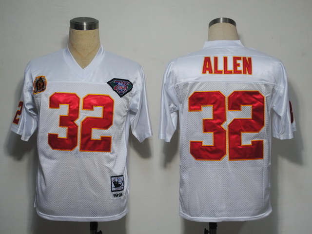 Mitchell And Ness Chiefs #32 Marcus Allen White 75TH Stitched Jersey