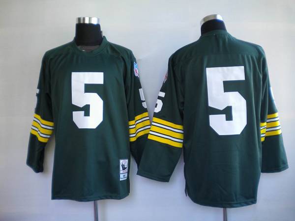 Mitchell Ness Packers #5 Paul Hornung Green Stitched Throwback Jersey