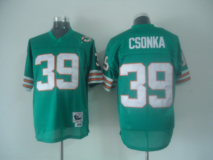 Mitchell And Ness Dolphins #39 Larry Csonka Green Stitched Jersey