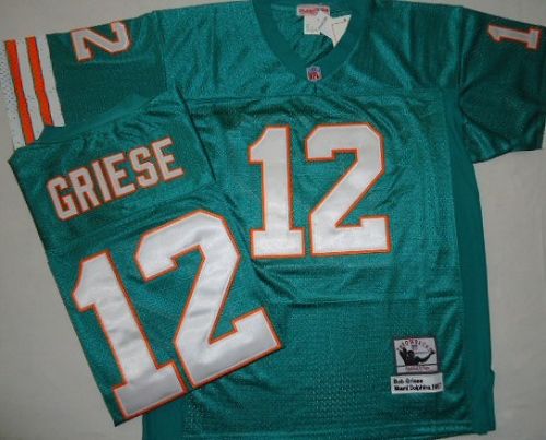 Mitchell And Ness Dolphins #12 Bob Griese Green Stitched Jerseys
