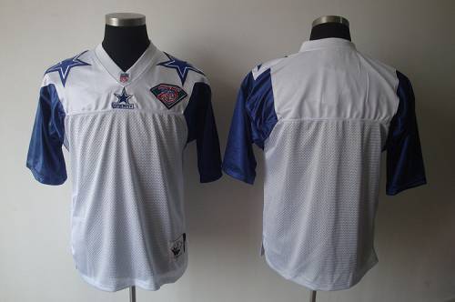 Mitchell And Ness 75TH Cowboys Blank White Stitched Jersey