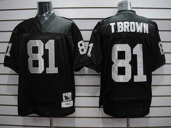 Mitchell And Ness Raiders #81 Tim Brown Stitched Black Jersey