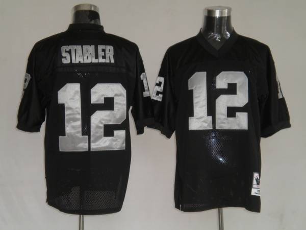 Mitchell And Ness Raiders Kenny Stabler #12 Stitched Black Jersey