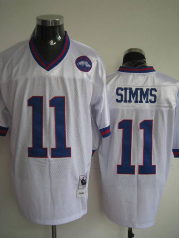 Mitchell And Ness Giants #11 Phil Simms Stitched White Jersey