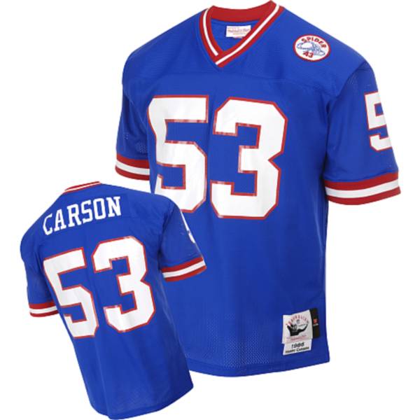 Mitchell And Ness Giants #53 Harry Carson Blue Stitched Jersey
