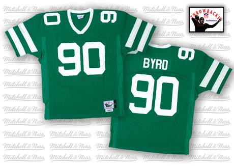 Mitchell And Ness Jets Dennis Byrd #90 Stitched Green Jersey