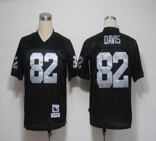 Mitchell And Ness Raiders #82 Al Davis Throwback Black Stitched Jersey