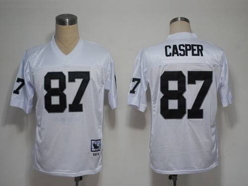 Mitchell And Ness Raiders #87 Dave Casper White Throwback Stitched Jersey