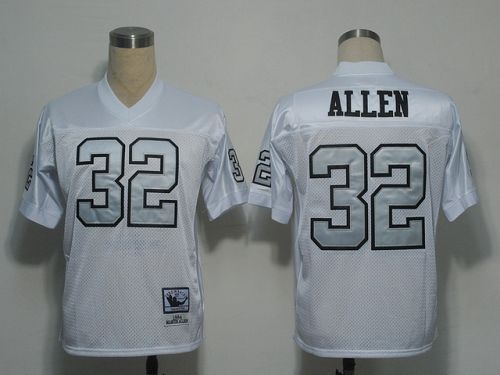Mitchell And Ness Raiders #32 Marcus Allen White Silver No. Stitched Jersey